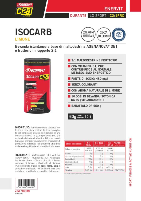 Produktbild ENERVIT C2:1 Isocarb Mild Lemon, 650 g