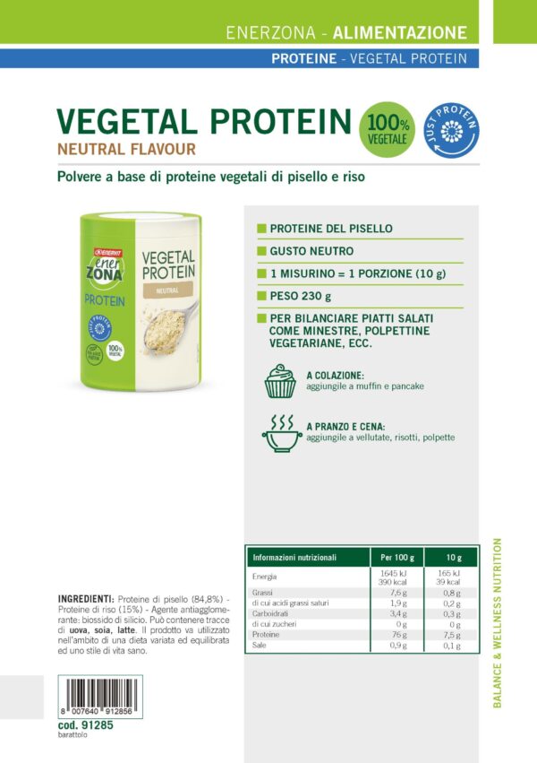 Produktbild ENERZONA Vegetal Protein 230 g,  neutral