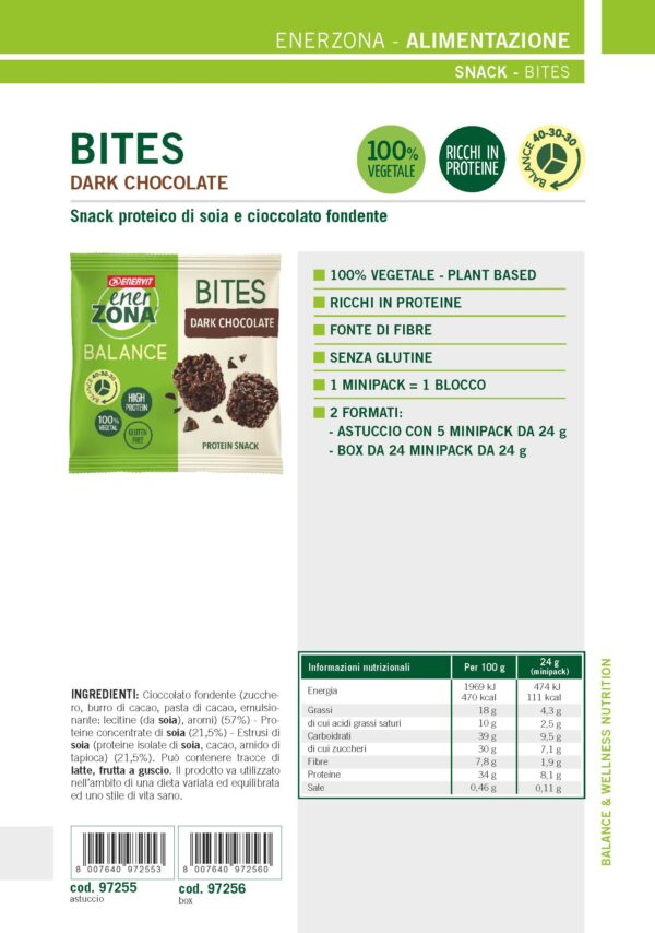 Produktbild ENERZONA Bites Dark Chocolate, 6 FS à 5 x 24 g