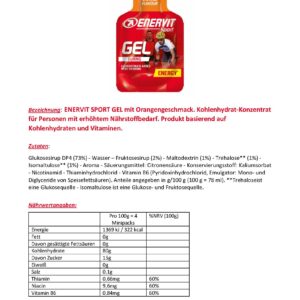 Produktbild ENERVIT GEL Orange TRIS, 8 x (3 x 25 ml)